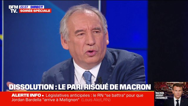 Dissolution de l'Assemblée nationale: Emmanuel Macron a décidé de couper court à l'enlisement , affirme François Bayrou