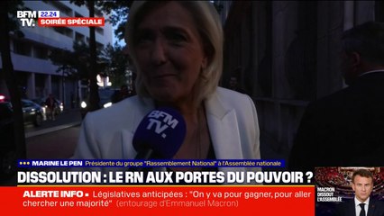 Dissolution de l'Assemblée nationale: "Nous étions d'ailleurs les seuls à y croire" réagit Marine Le Pen