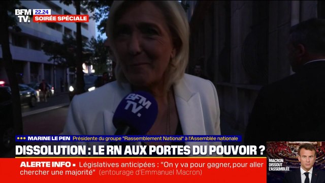 Dissolution de l'Assemblée nationale: Nous étions d'ailleurs les seuls à y croire réagit Marine Le Pen