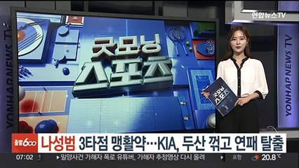 나성범 3타점 폭발…KIA, 두산 꺾고 연패 탈출