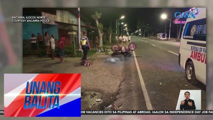 Babae, patay matapos mabangga ng kotse ang sinasakyang kolong-kolong; isa, sugatan | Unang Balita