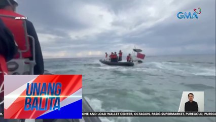 Kumpulan ng hindi bababa sa 32 Chinese militia vessels, namataan sa Rozul Reef | Unang Balita