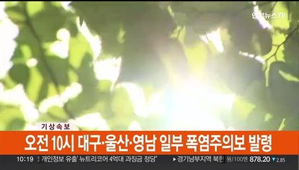 [속보] 오전 10시 대구·울산·영남 일부 폭염주의보 발령