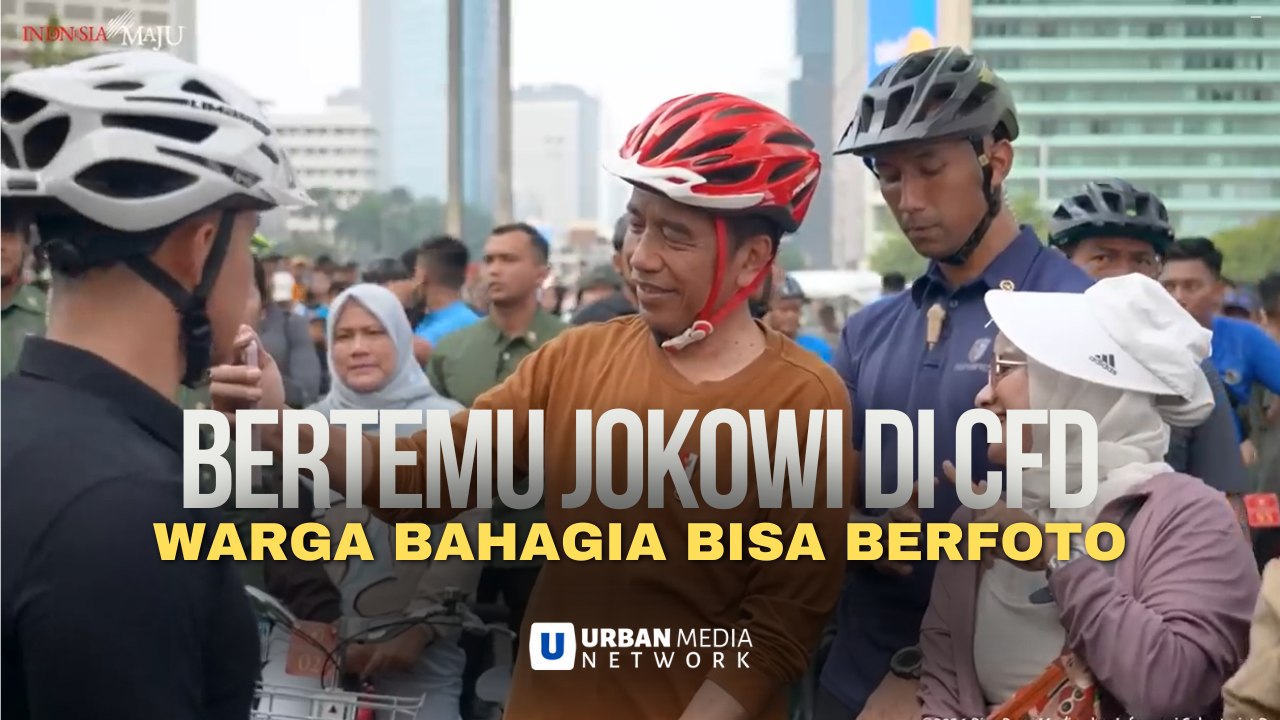 Jokowi Sepeda Bareng Keluarga di Kawasan Thamrin Jakarta, Warga Histeris Minta Foto