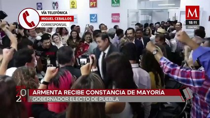 Alejandro Armenta recibe constancia como gobernador electo de Puebla