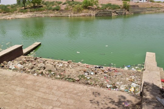 गिनाणी तालाब में गंदे पानी की आवक नहीं रुकने से बदल रही जैविक स्थिति