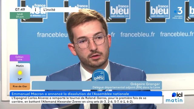 Dissolution de l'Assemblée Nationale : Grégoire Granger, délégué départemental adjoint du RN dans la Loire