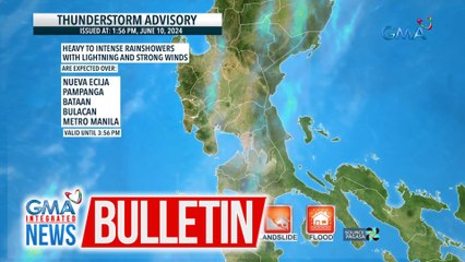 Thunderstorm advisory issued at 1:56 PM (June 10, 2024) | GMA Integrated News Bulletin