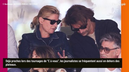 PHOTOS Anne-Elisabeth Lemoine et Bertrand Chameroy main dans la main à Roland-Garros : la finale avec Carlos Alcaraz les sort à peine de leur bulle