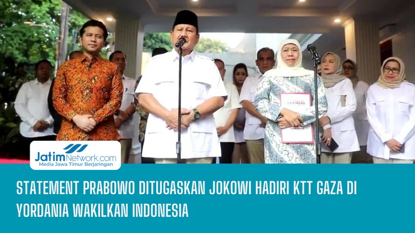 Statement Prabowo Ditugaskan Jokowi Hadiri KTT Gaza di Yordania Wakilkan Indonesia