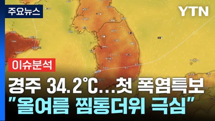 [날씨] 첫 폭염특보 경주 34.2℃..."올여름 찜통더위 극심" / YTN