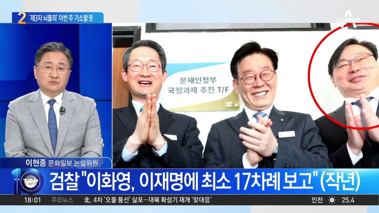 검찰, 이재명 ‘제3자 뇌물죄’ 이번 주 기소할 듯