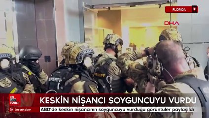 ABD’de keskin nişancının soyguncuyu vurduğu anların görüntüleri paylaşıldı