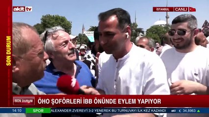 ÖHO şoförleri İBB önünde eylem yapıyor