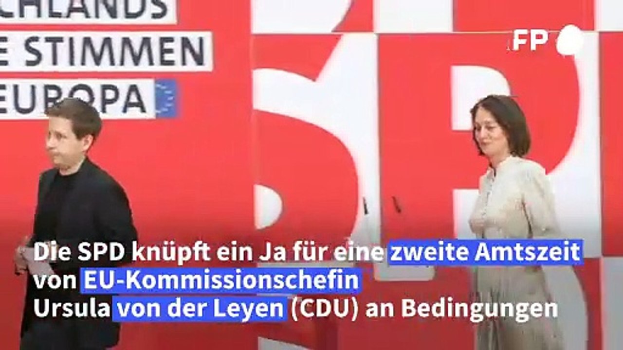 SPD knüpft Unterstützung für von der Leyen an Bedingungen