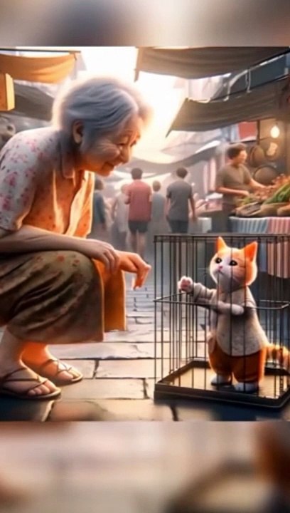 Kitten and grandma
