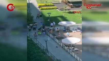 İstanbul'da havuzda kadınları darbeden 3 kişi gözaltına alındı