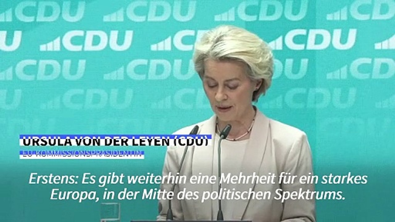 Von der leyen: "die mitte hat gehalten"