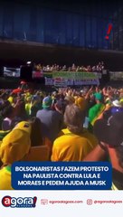 BOLSONARISTAS FAZEM PROTESTO NA PAULISTA CONTRA LULA E MORAES E PEDEM AJUDA A MUSK