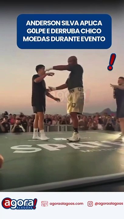 ANDERSON SILVA APLICA G0LPE E DERRUBA CHICO MOEDAS DURANTE EVENTO