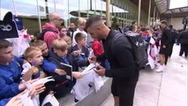 England cheered by young fans as they leave for Germany