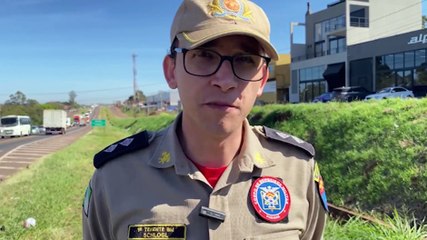 Conforme tenente dos Bombeiros, motociclista teve múltiplas fraturas pelo corpo