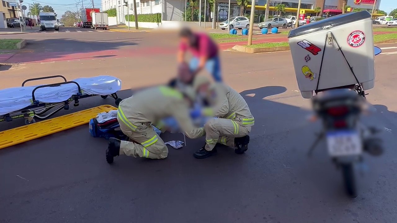 Motociclista sofre fratura na perna em acidente no São Cristóvão