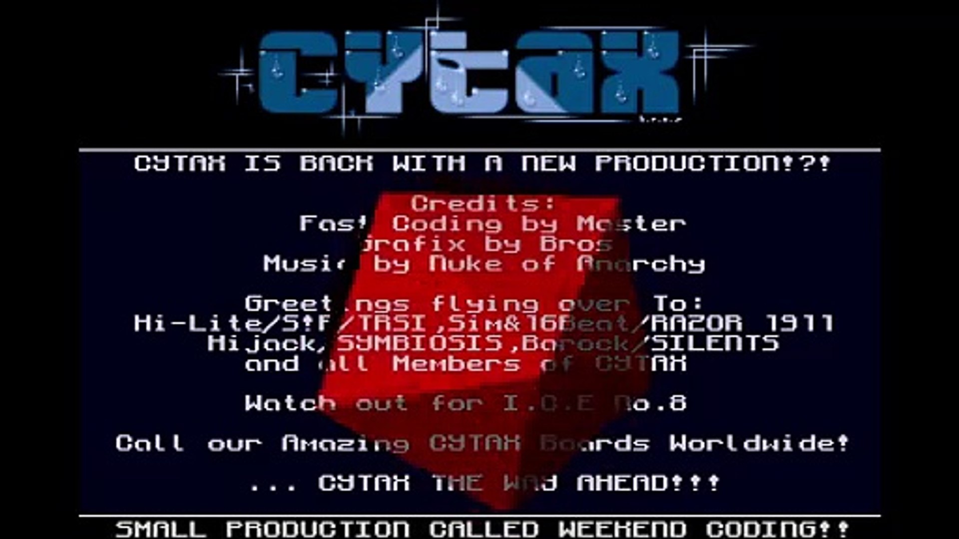 ⁣Amiga Demo - Weekend Coding by Cytax