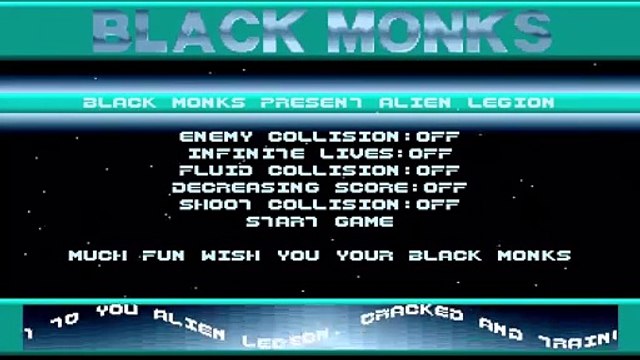 Amiga Trainer Intro - Alien Legion by Black Monks