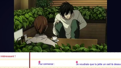 Bande rythmo Death note L teste Kira au café HH