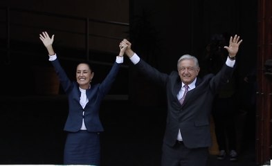 Se reúnen Claudia Sheinbaum y AMLO en Palacio Nacional