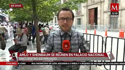 Claudia Sheinbaum llega a Palacio Nacional para reunión con AMLO