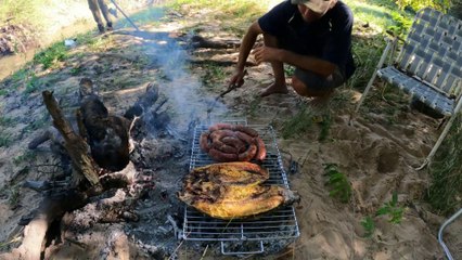Campamento de Pesca y Cocina en Arroyo | Fritanga de Bagres y Bogas | Pesca de Barrio