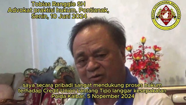 Teori Antayod, Kesalahan Dilakukan Sendiri Orang Lain Disalahkan Sehubungan Credit Union Lantang Tipo Dilaporkan ke Kepolisian Daerah Kalimantan Barat, Karena Mengingkari Kesepakatan Tertulis, 5 Nopember 2021, Kata Advokat Praktisi Hukum Tobias Ranggie SH