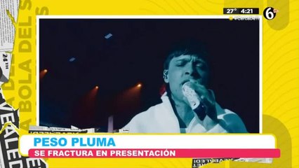 Peso Pluma se fractura el pie en presentación