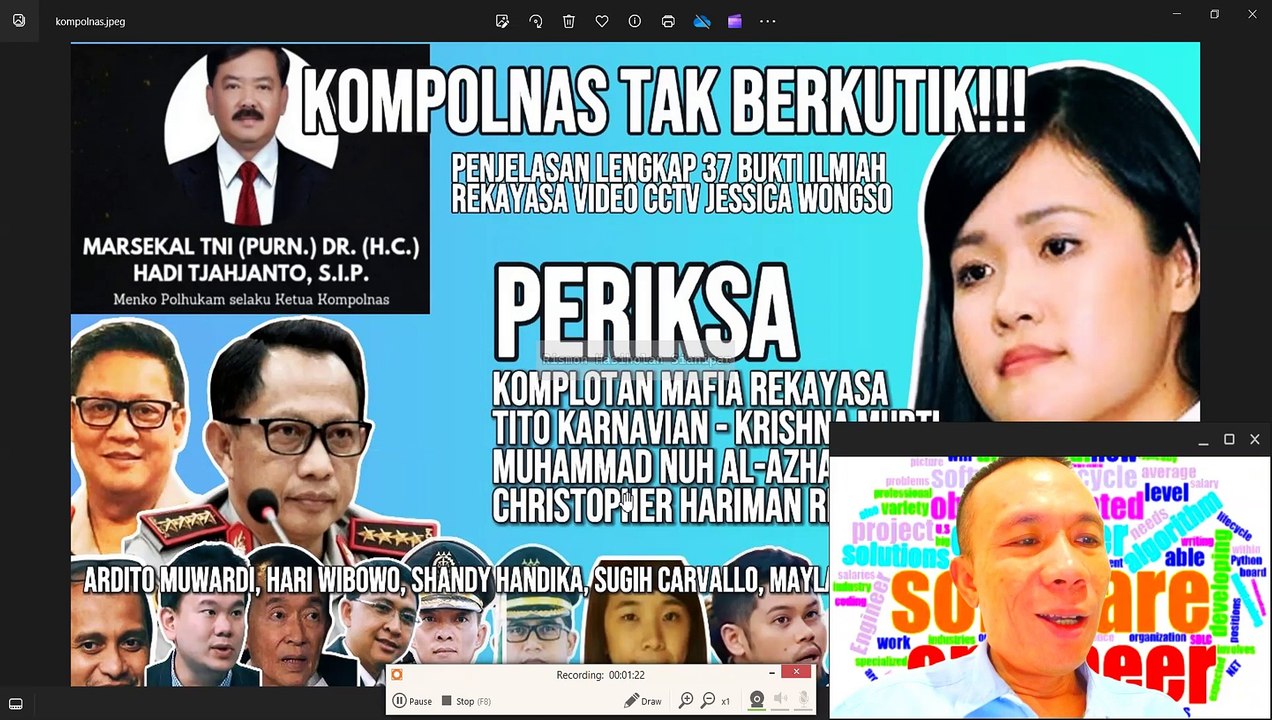 KOMPOLNAS TAK BERKUTIK PERIKSA REKAYASA VIDEO CCTV TITO KARNAVIAN DAN KRISHNA MURTI #kopisianida
