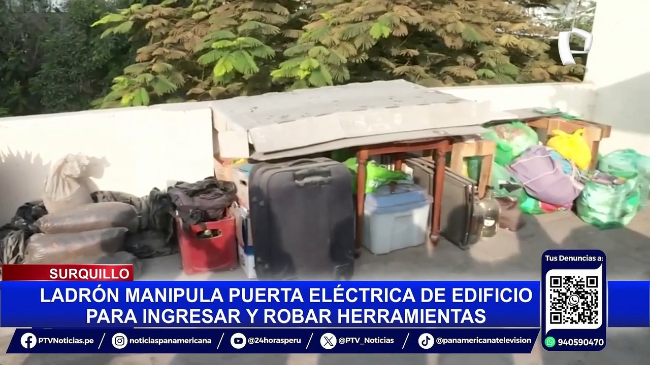 Delincuente ingresa a edificio de Surquillo y r...