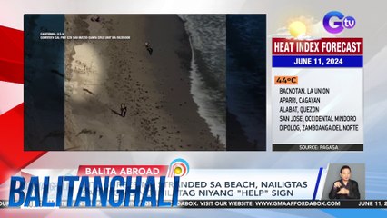 Kite surfer na stranded sa beach, nailigtas sa tulong ng inilatag niyang "HELP" sign | Balitanghali