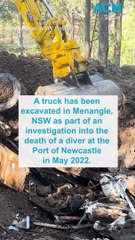 Truck excavated on rural property two years after death of diver at Port of Newcastle