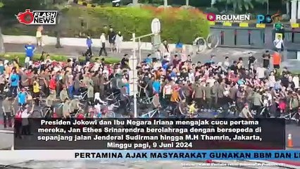 Presiden Jokowi Ajak Ibu Iriana Dan Jan Ethes CFD Naik Sepeda Di Kawasan Thamrin