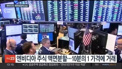 엔비디아, 액면분할 첫날 소폭 상승…S&P·나스닥 최고치