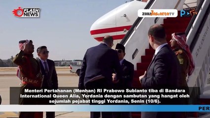 MENHAN PRABOWO DISAMBUT SEJUMLAH PEJABAT TINGGI DAN JAJARAN KEHORMATAN DI YORDANIA SAAT HADIRI KTT GAZA