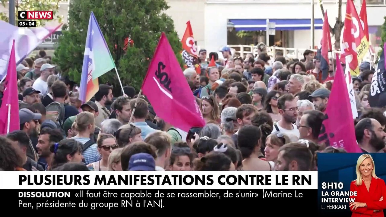 Dissolution : Des milliers de personnes se sont rassemblées hier soir dans plusieurs villes de Paris à Marseille, en passant par Nantes, Bordeaux, Strasbourg, Montpellier, Rouen aux cris de "La jeunesse emmerde le Front National"