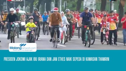 Presiden Jokowi Ajak Ibu Iriana dan Jan Ethes Naik Sepeda di Kawasan Thamrin