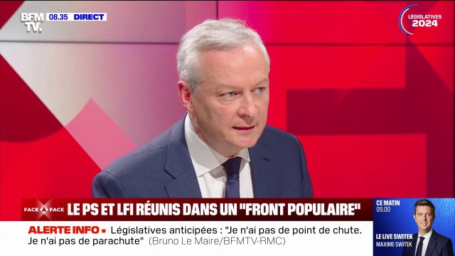 Législatives: Le spectacle que donnent aujourd'hui les oppositions est un spectacle pathétique , estime Bruno Le Maire