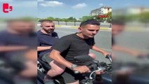Motosikletle ambulansın önünü kesti