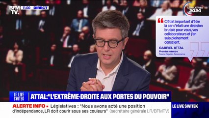 "L'extrême droite est aux portes du pouvoir": la déclaration de Gabriel Attal devant les députés Renaissance