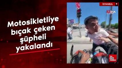 Ümraniye'de trafikte motosikletliye bıçak çeken şüpheli yakalandı