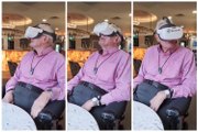 Care home resident John Carr's first VR experience