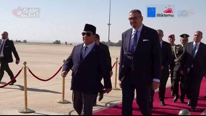 Prabowo Tiba di Yordania, Disambut Pejabat Tinggi dan Jajar Kehormatan